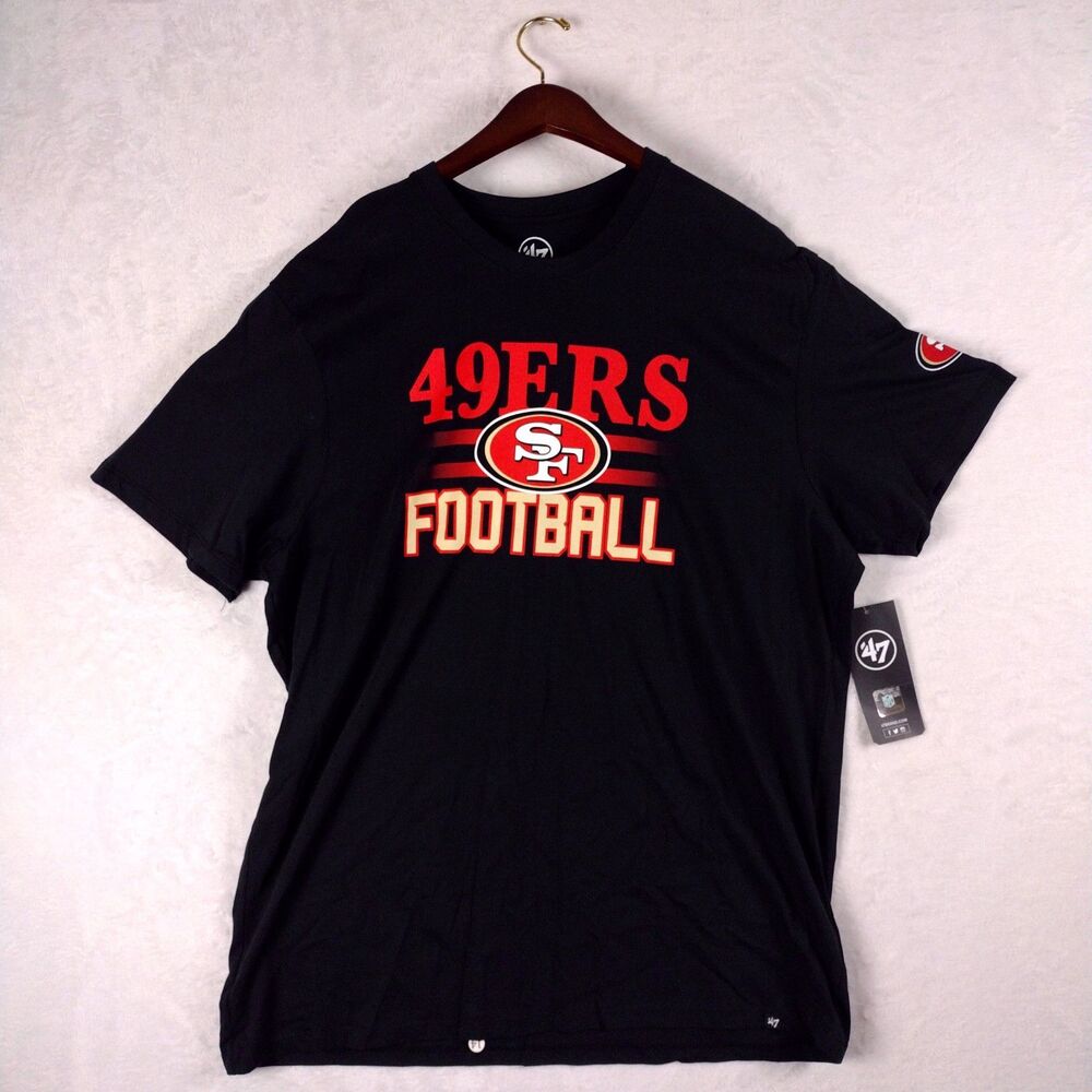 San Francisco 49ers NFL Football T-Shirt Mens XXL Black Short Sleeve NWT‎